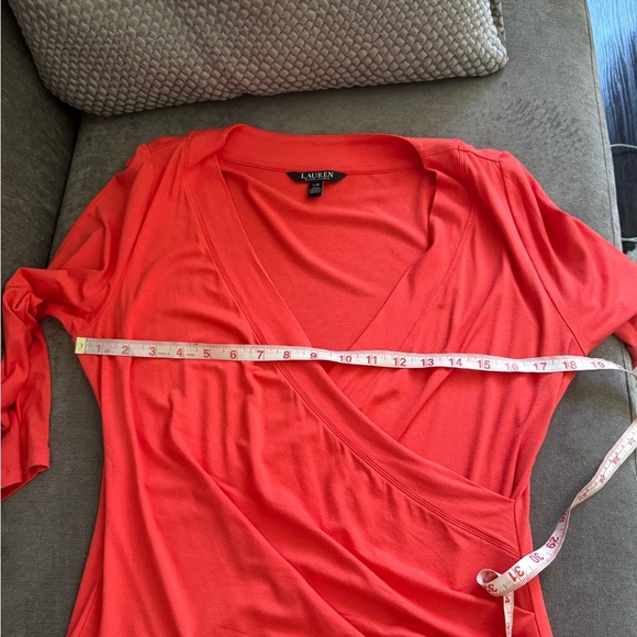 Ralph Lauren Orange Long Sleeve Wrap Top Size Large - Picture 8 of 12